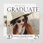 Modern Chic Square 4 Foto Afstuderen Aankondiging (Voorkant / Achterkant)