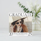 Modern Chic Square 4 Foto Afstuderen Aankondiging (Staand voorkant)