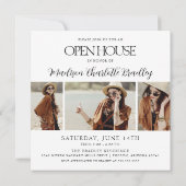 Modern Chic Square 4 Foto Afstuderen Aankondiging (Achterkant)