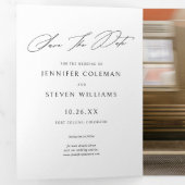 Modern Chic Statement Twee foto's Sla de datum Kaa Drieluik Uitnodiging (Binnenzijde eerst)