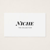Modern Chic Stylish Black White Typografie Visitekaartje (Voorkant)