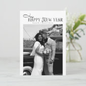 Modern Chic Stylish Photo Collage Happy New Year  Feestdagenkaart (Staand voorkant)