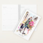 Modern Chic Stylish Woman Floral Hondenliefhebber Planner (Display)