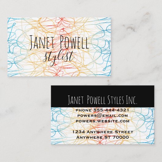 modern chic stylistblue aqua aangepaste visitekaar visitekaartje (Voorkant / Achterkant)