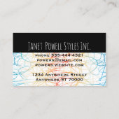 modern chic stylistblue aqua aangepaste visitekaar visitekaartje (Achterkant)