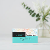 modern chic stylistblue aqua aangepaste visitekaar visitekaartje (Staand voorkant)