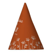 Modern Chic Terracotta Flowers First Birthday Feesthoedjes (Rechts)