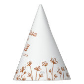 Modern Chic Terracotta Flowers First Birthday Feesthoedjes (Rechts)