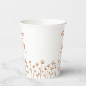 Modern Chic Terracotta Flowers First Birthday Papieren Bekers (Links)