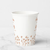 Modern Chic Terracotta Flowers First Birthday Papieren Bekers (Rechts)