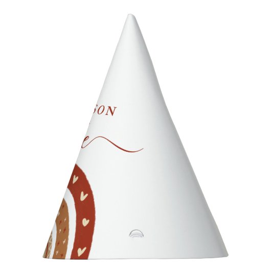 Modern Chic Terracotta Rainbow Boho Birthday Feesthoedjes (Rechts)