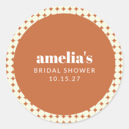 Modern Chic Terracotta Stippen Vrijgezellenfeest C Ronde Sticker