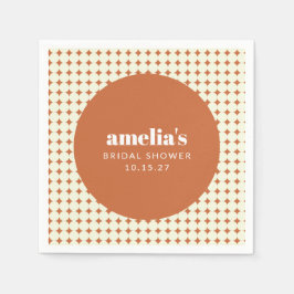 Modern Chic Terracotta Stippen Vrijgezellenfeest C Servet