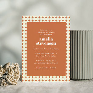 Modern Chic Terracotta Stippen Vrijgezellenfeest Kaart