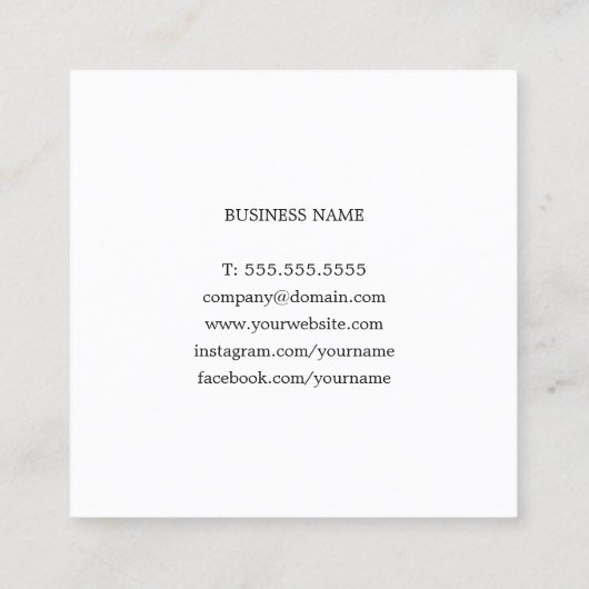 Modern Chic Texture Yellow Consultant Vierkante Visitekaartje (Achterkant)