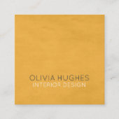 Modern Chic Texture Yellow Interior Design Vierkante Visitekaartje (Voorkant)