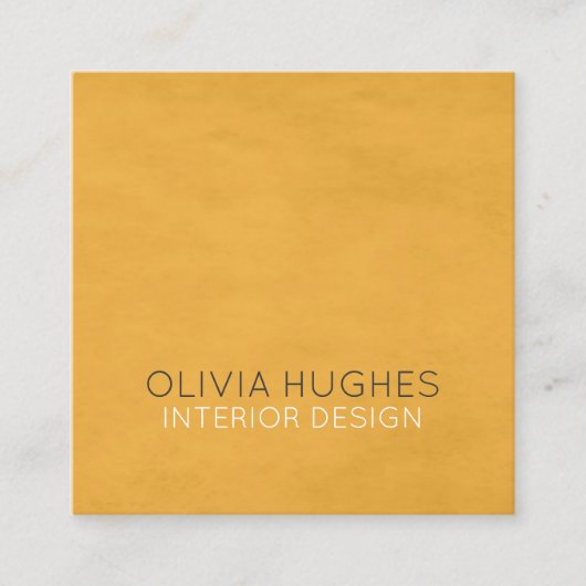 Modern Chic Texture Yellow Interior Design Vierkante Visitekaartje (Voorkant)