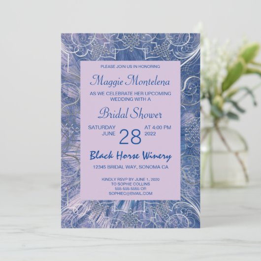 Modern Chic Textured Bridal Shower Kaart (Staand voorkant)