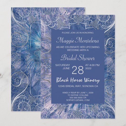 Modern Chic Textured Bridal Shower Kaart (Voorkant / Achterkant)