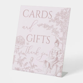 Modern Chic Toile Kaarten Geschenken Bruids bedank Reclamebord Met Voetstuk