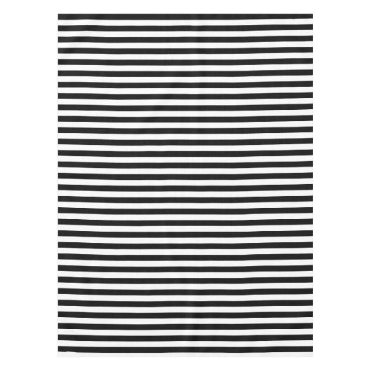 Modern Chic Trendy Black en White Stripes Pattern Tafelkleed (Voorkant)