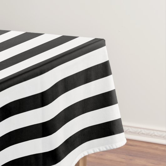Modern Chic Trendy Black en White Stripes Pattern Tafelkleed (Voorbeeld)