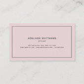 Modern Chic Trendy Blush Pink hairstylist script Visitekaartje (Achterkant)