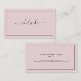 Modern Chic Trendy Blush Pink hairstylist script Visitekaartje