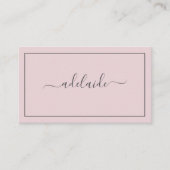 Modern Chic Trendy Blush Pink hairstylist script Visitekaartje (Voorkant)
