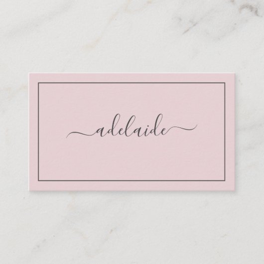 Modern Chic Trendy Blush Pink hairstylist script Visitekaartje (Voorkant)