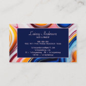 Modern chic Trendy yellow pink blue faux marble Visitekaartje (Achterkant)