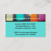 modern chic turquoise abstract verfontwerp op maat visitekaartje (Achterkant)