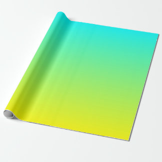 Modern chic turquoise geel groen ombre cadeaupapier