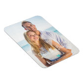 Modern Chic Turquoise Heart Photo Couple Save Date Magneet (Rechterzijde)