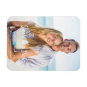 Modern Chic Turquoise Heart Photo Couple Save Date Magneet (Horizontaal)