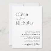 Modern Chic Typografie Script Foto Bruiloft Kaart (Voorkant)