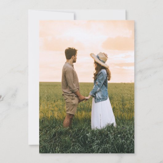 Modern Chic Typografie Script Foto Bruiloft Kaart (Achterkant)