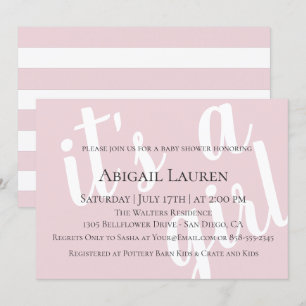 Modern Chic Typography Baby shower Invitation Kaart