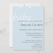 Modern Chic Typography Baby shower Invitation Kaart (Voorkant)