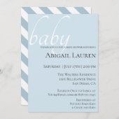 Modern Chic Typography Baby shower Invitation Kaart (Voorkant / Achterkant)