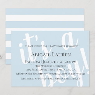 Modern Chic Typography Baby shower Invitation Kaart