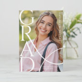 Modern Chic Typography Graduation Photo Aankondiging (Staand voorkant)