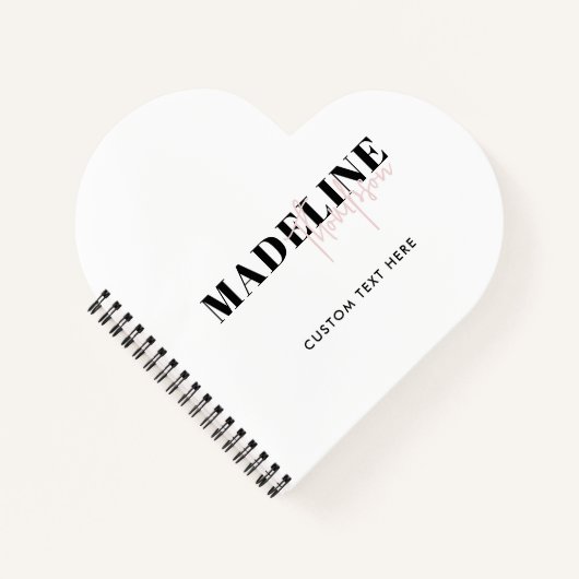 Modern Chic Typography Script Licht Roze Vrouwelij Notitieboek (Voorkant)