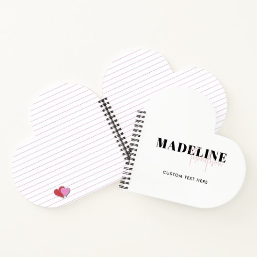 Modern Chic Typography Script Licht Roze Vrouwelij Notitieboek (Binnen)