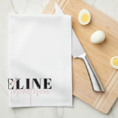 Modern Chic Typography Script Licht Roze Vrouwelij Theedoek (Quarter Fold)