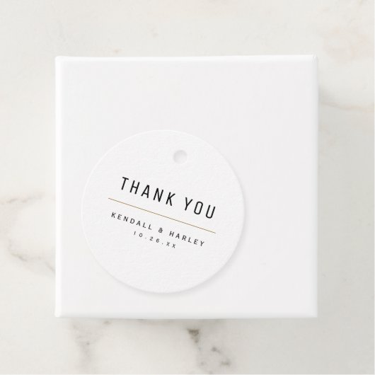 Modern Chic Typography Simple Wedding Bedankjes Labels (In situ)
