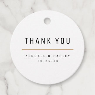 Modern Chic Typography Simple Wedding Bedankjes Labels