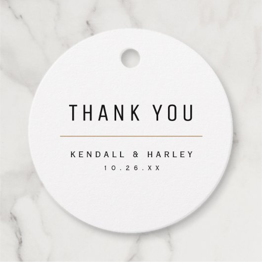 Modern Chic Typography Simple Wedding Bedankjes Labels (Voorkant)