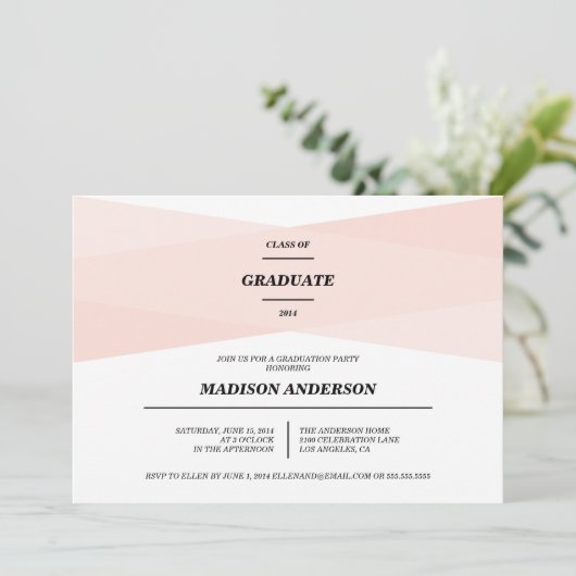 Modern Chic | Uitnodiging tot Afstuderen (Staand voorkant)