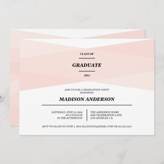 Modern Chic | Uitnodiging tot Afstuderen (Voorkant / Achterkant)